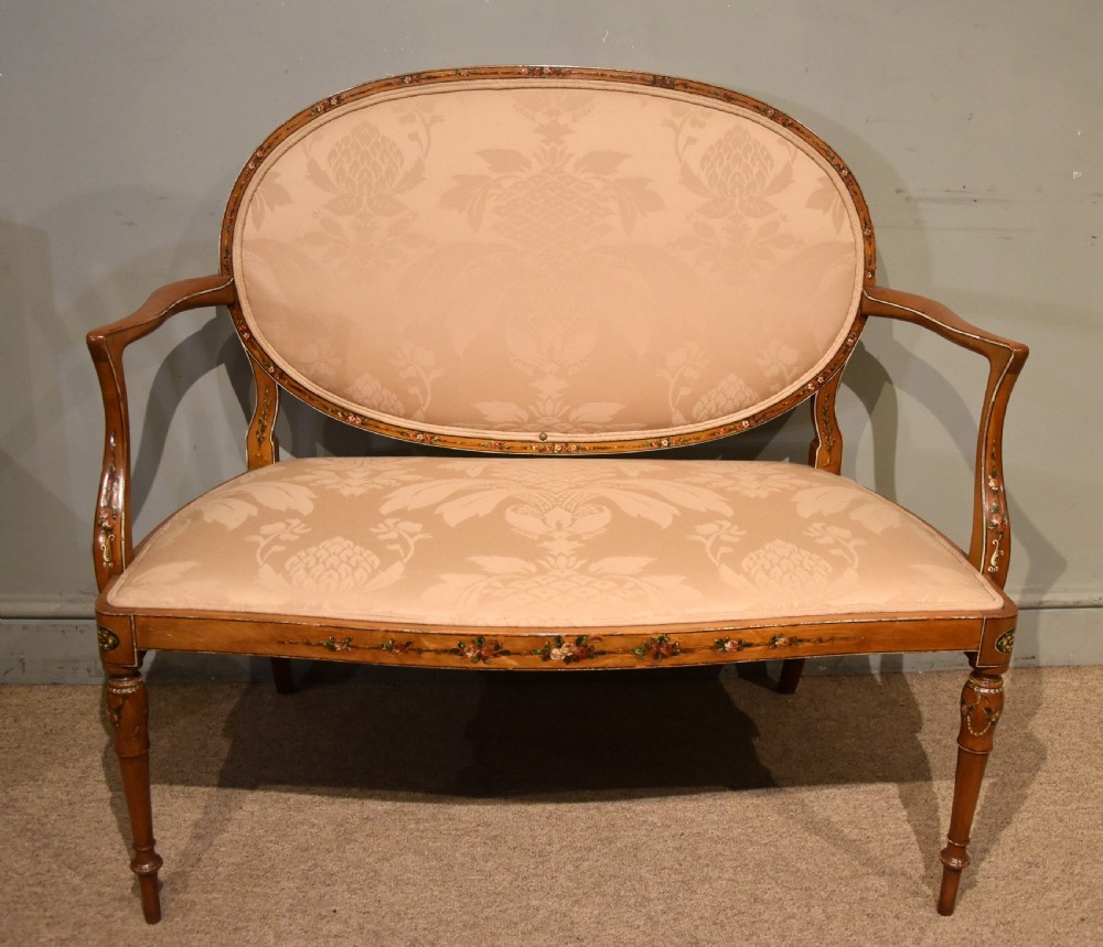 19th Century satinwood painted sofa