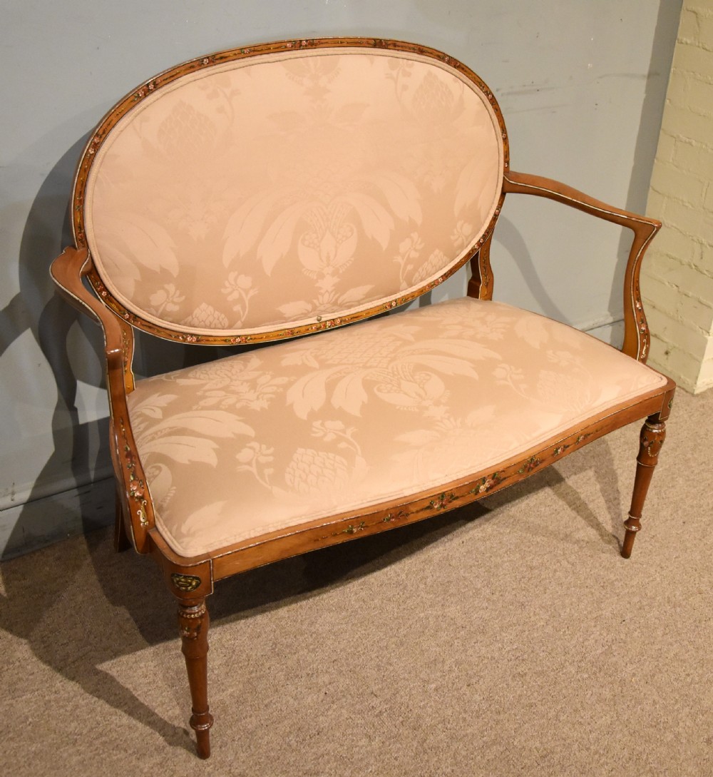 19th Century satinwood painted sofa View V