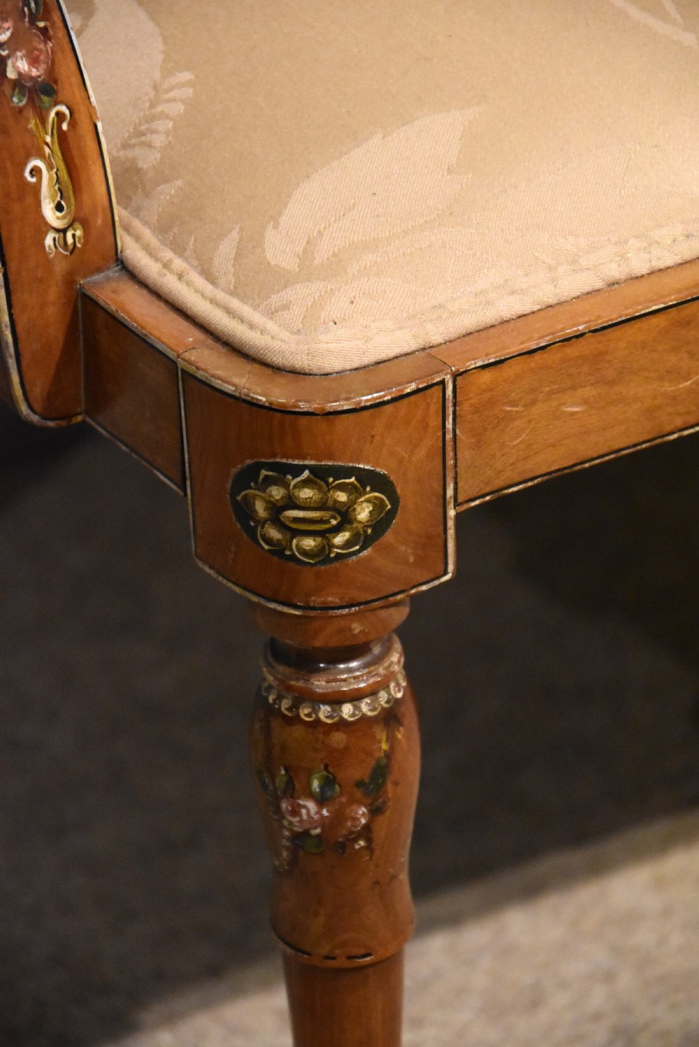19th Century satinwood painted sofa View VI