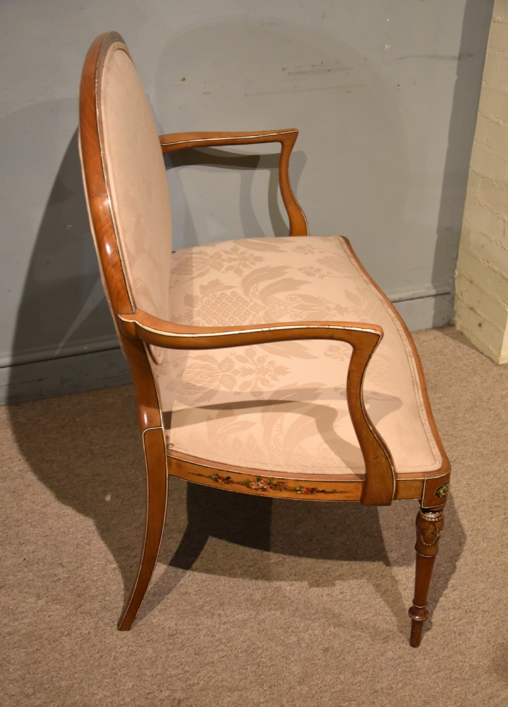 19th Century satinwood painted sofa View VII