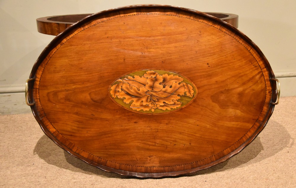 George III mahogany oval tray on stand View V