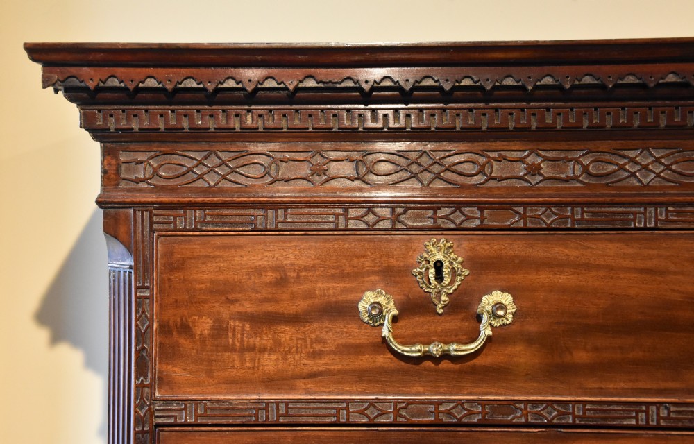 Mid 18th century mahogany carved chest on chest View III