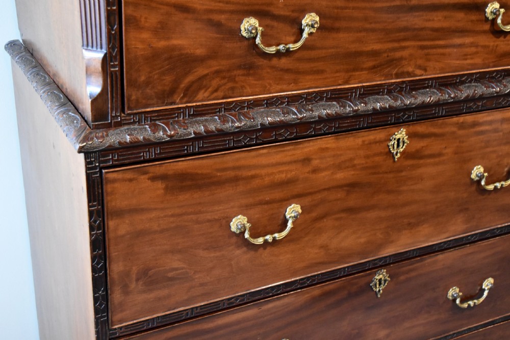 Mid 18th century mahogany carved chest on chest View VIII