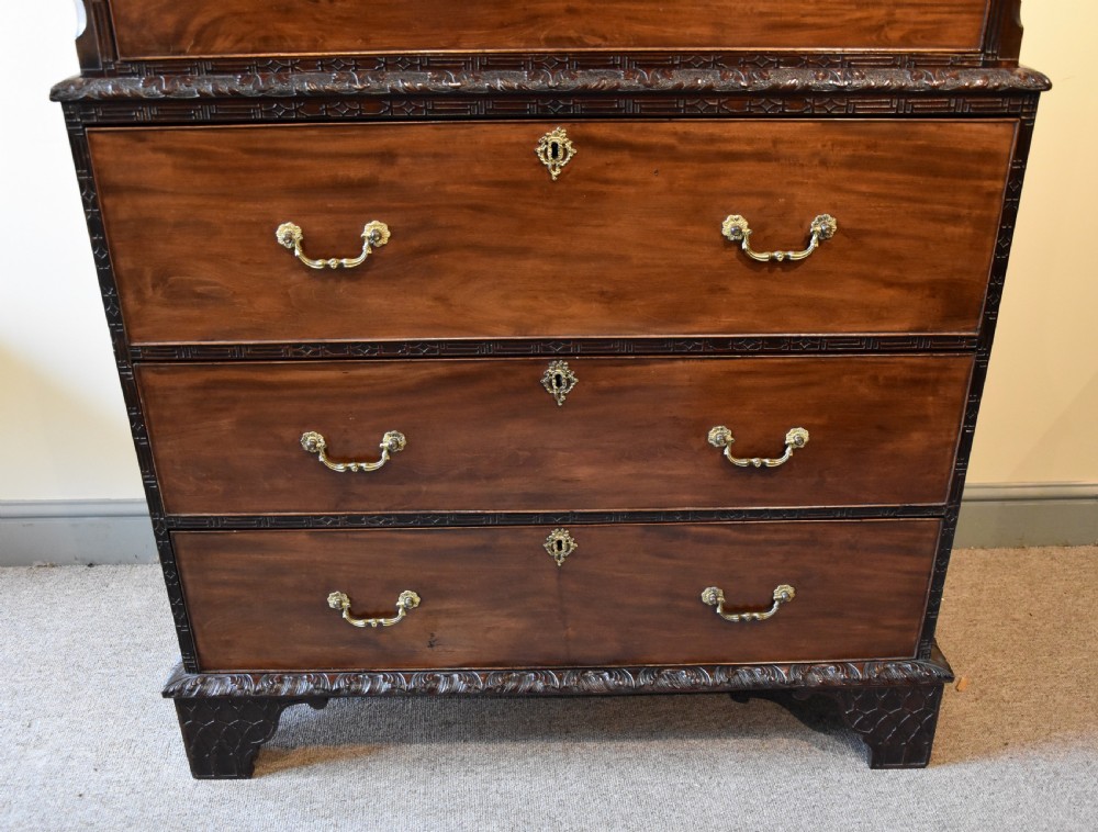 Mid 18th century mahogany carved chest on chest View XI