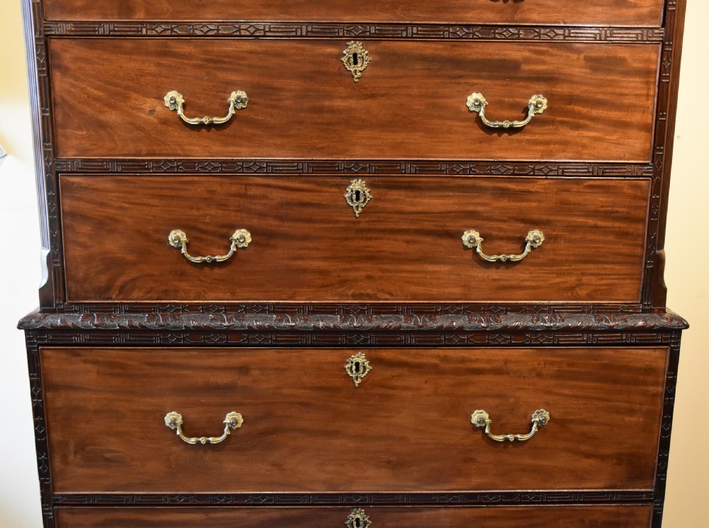 Mid 18th century mahogany carved chest on chest View XII