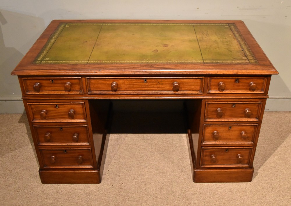Mid 19th century mahogany pedestal desk View II