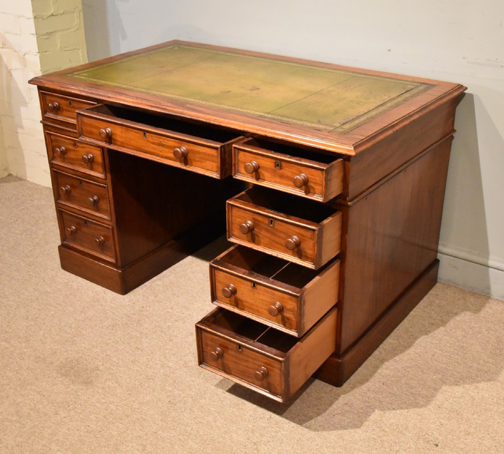 Mid 19th century mahogany pedestal desk View III