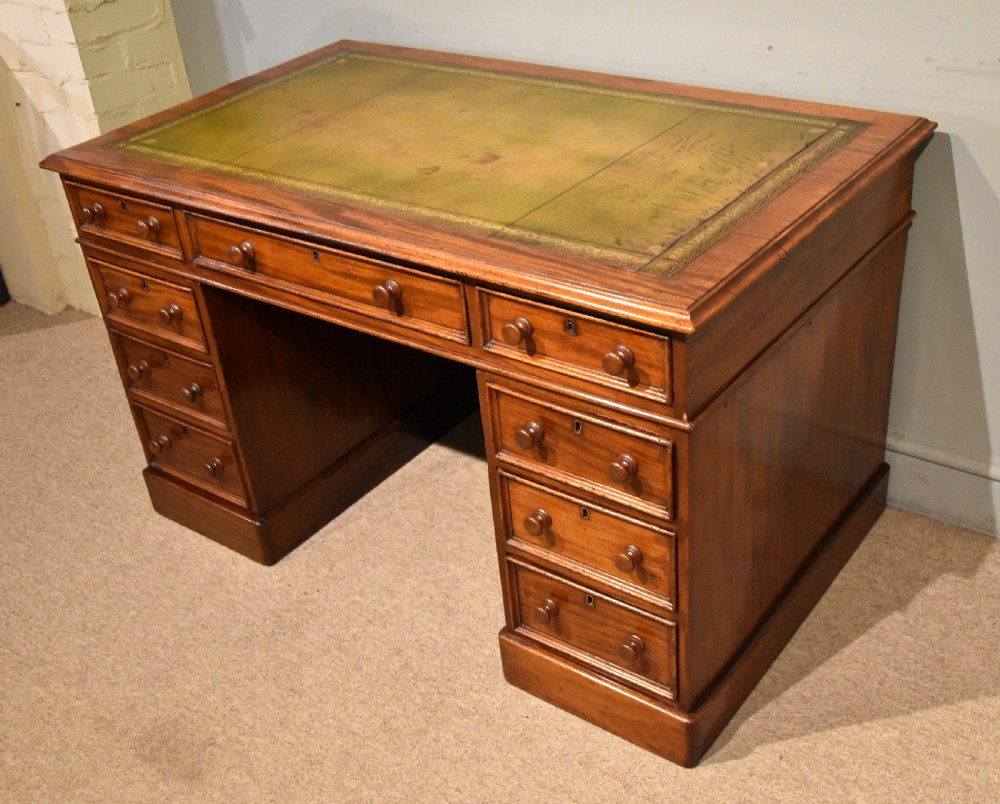 Mid 19th century mahogany pedestal desk View IV