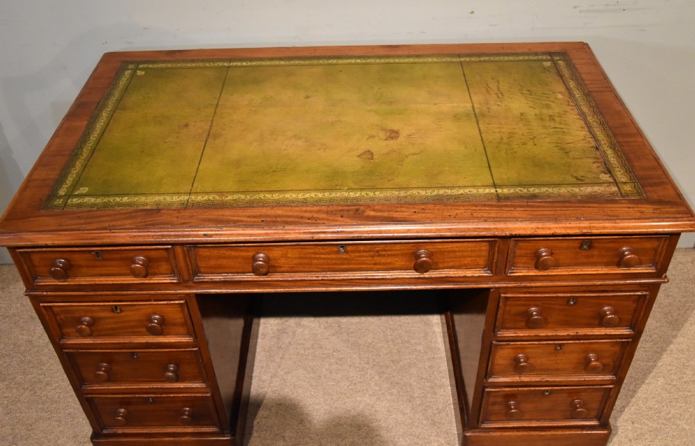 Mid 19th century mahogany pedestal desk View V