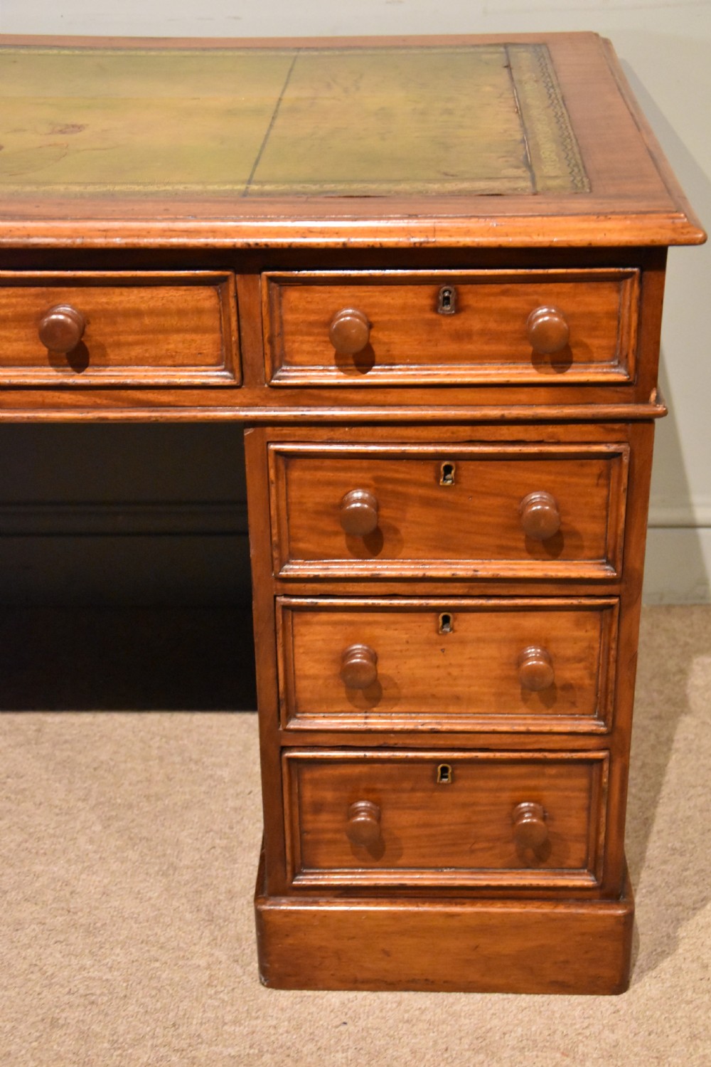 Mid 19th century mahogany pedestal desk View VII