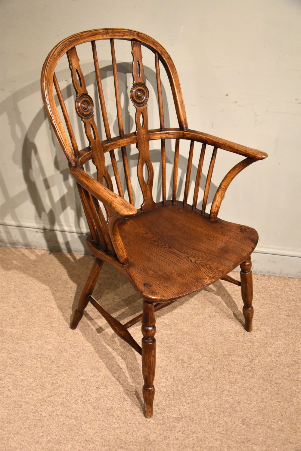 19th century ash and elm Windsor armchair View II