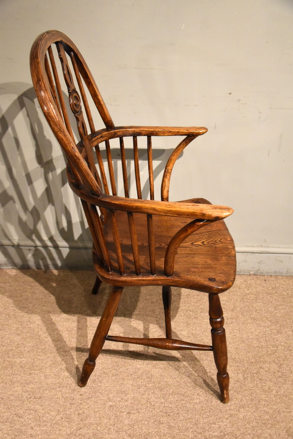 19th century ash and elm Windsor armchair View III
