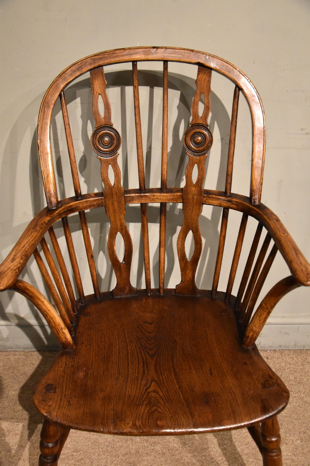 19th century ash and elm Windsor armchair View IV