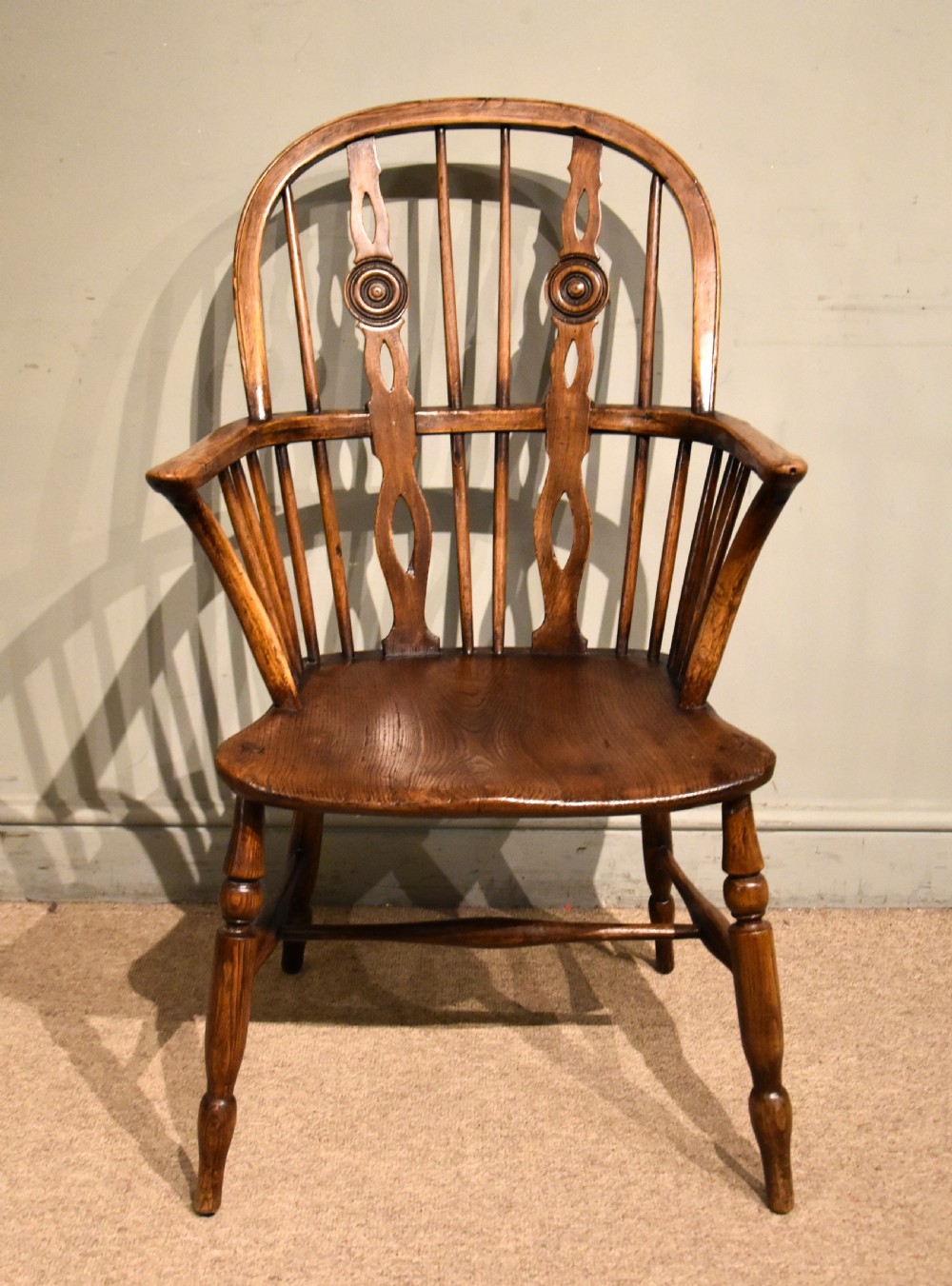 19th century ash and elm Windsor armchair View V