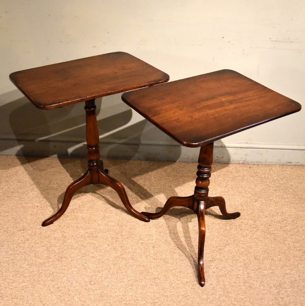 pair of George III mahogany tripod tables View II