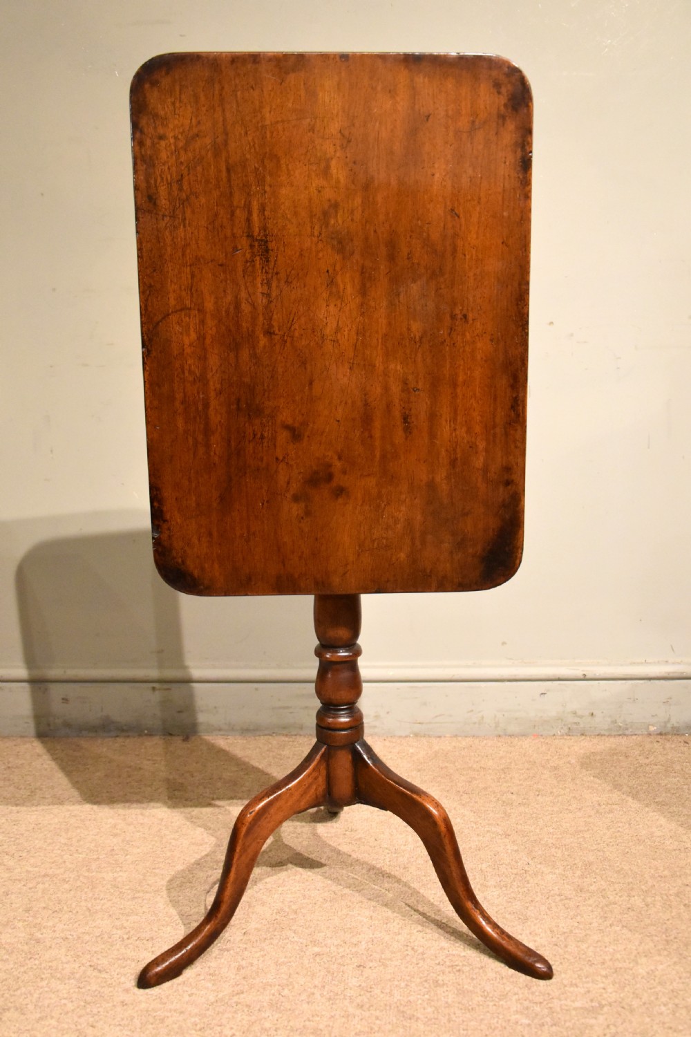 pair of George III mahogany tripod tables View V