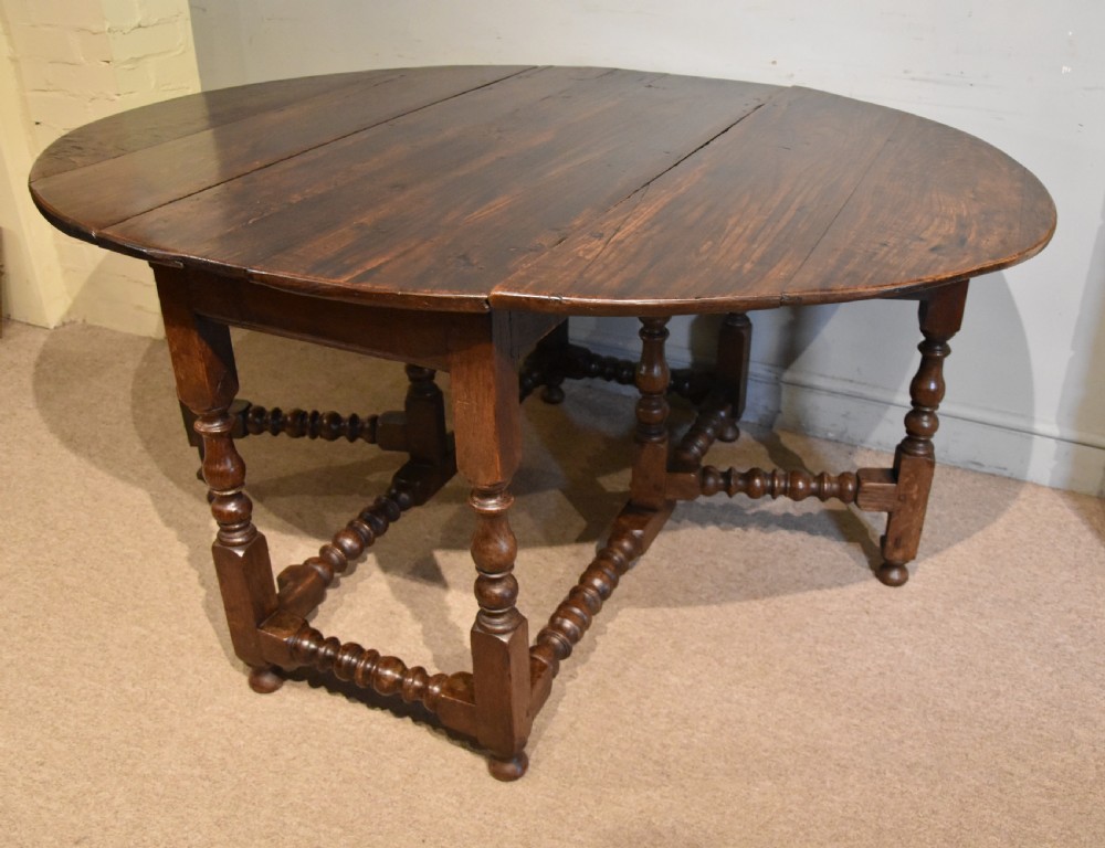 Large 17th century oak gate-leg table