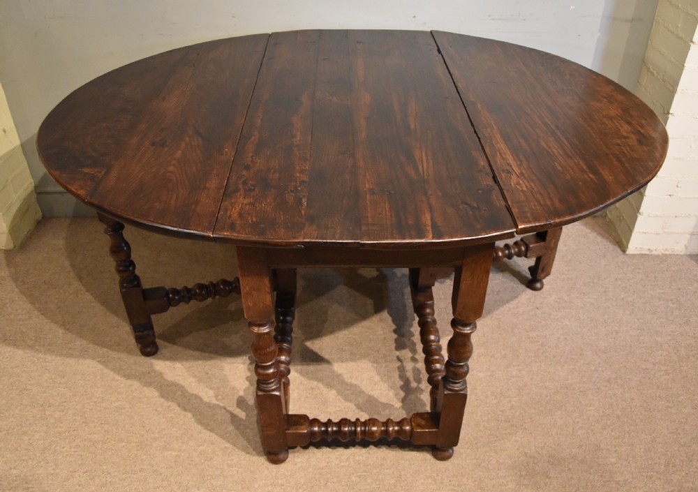 Large 17th century oak gate-leg table View V