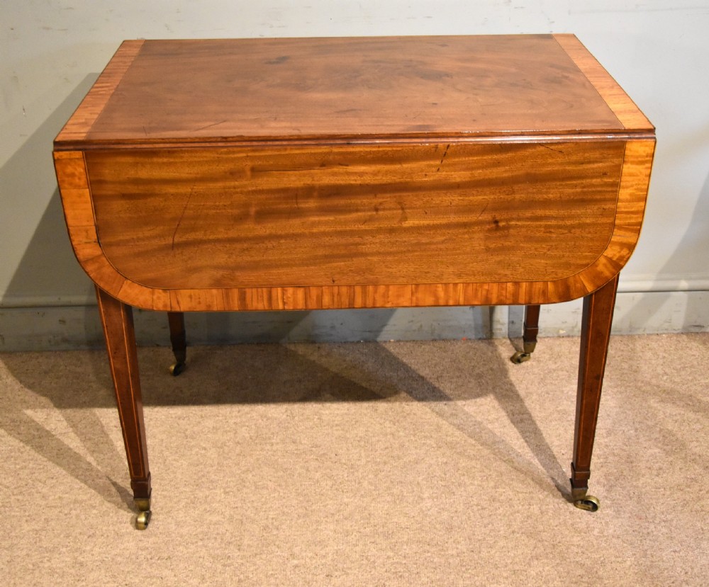 18th century mahogany and satinwood Pembroke table View III
