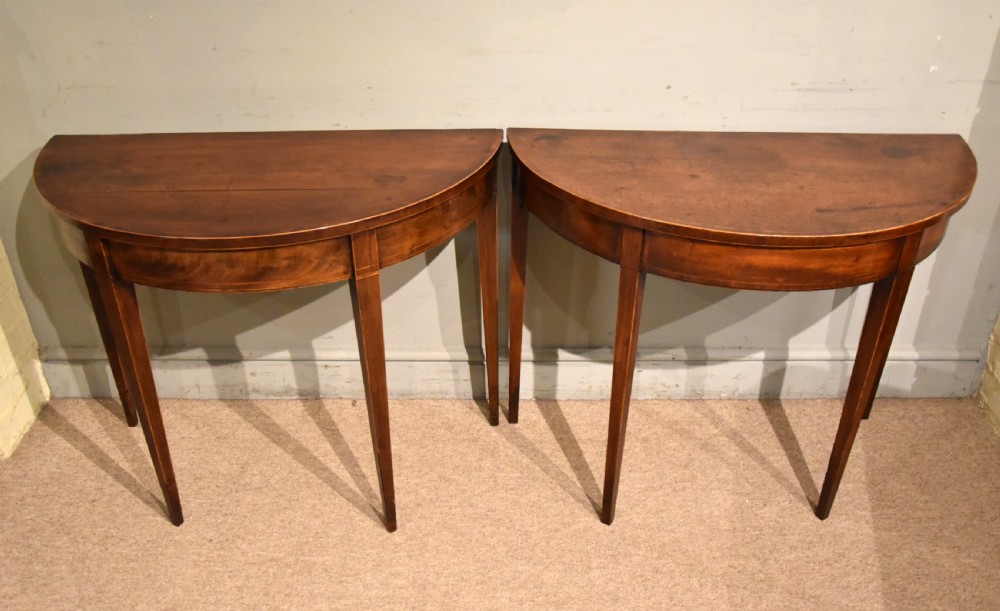 George III mahogany console side tables