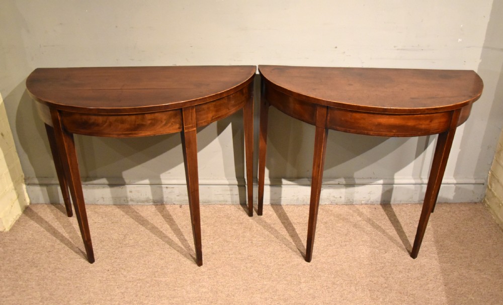 George III mahogany console side tables View II