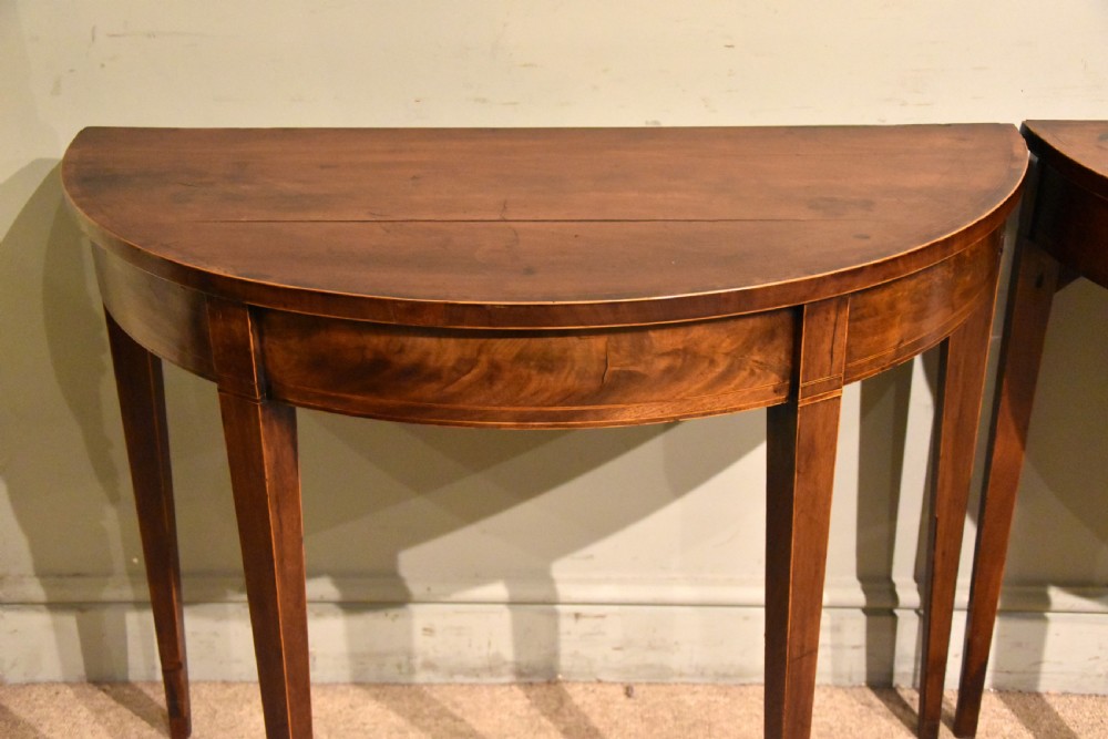 George III mahogany console side tables View V