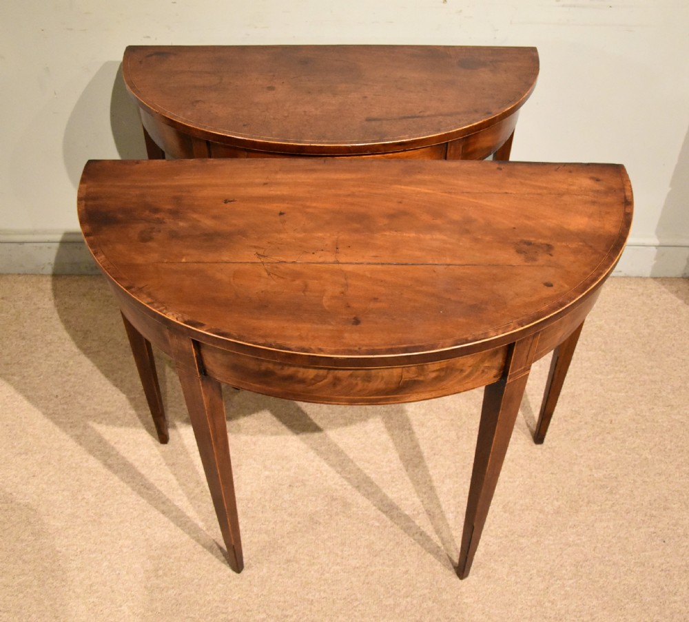 George III mahogany console side tables View IX