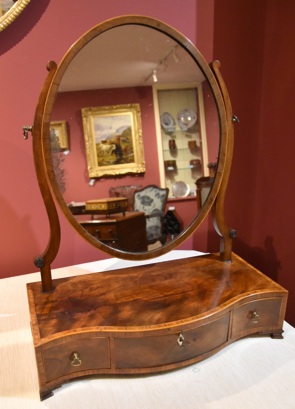 George III serpentine dressing mirror