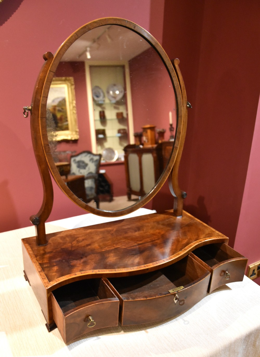 George III serpentine dressing mirror View IV