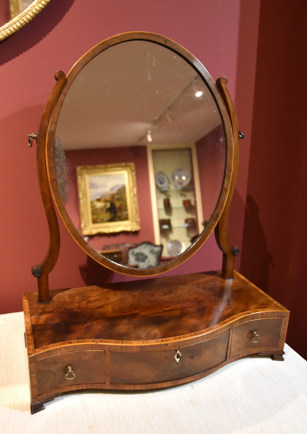 George III serpentine dressing mirror View VI