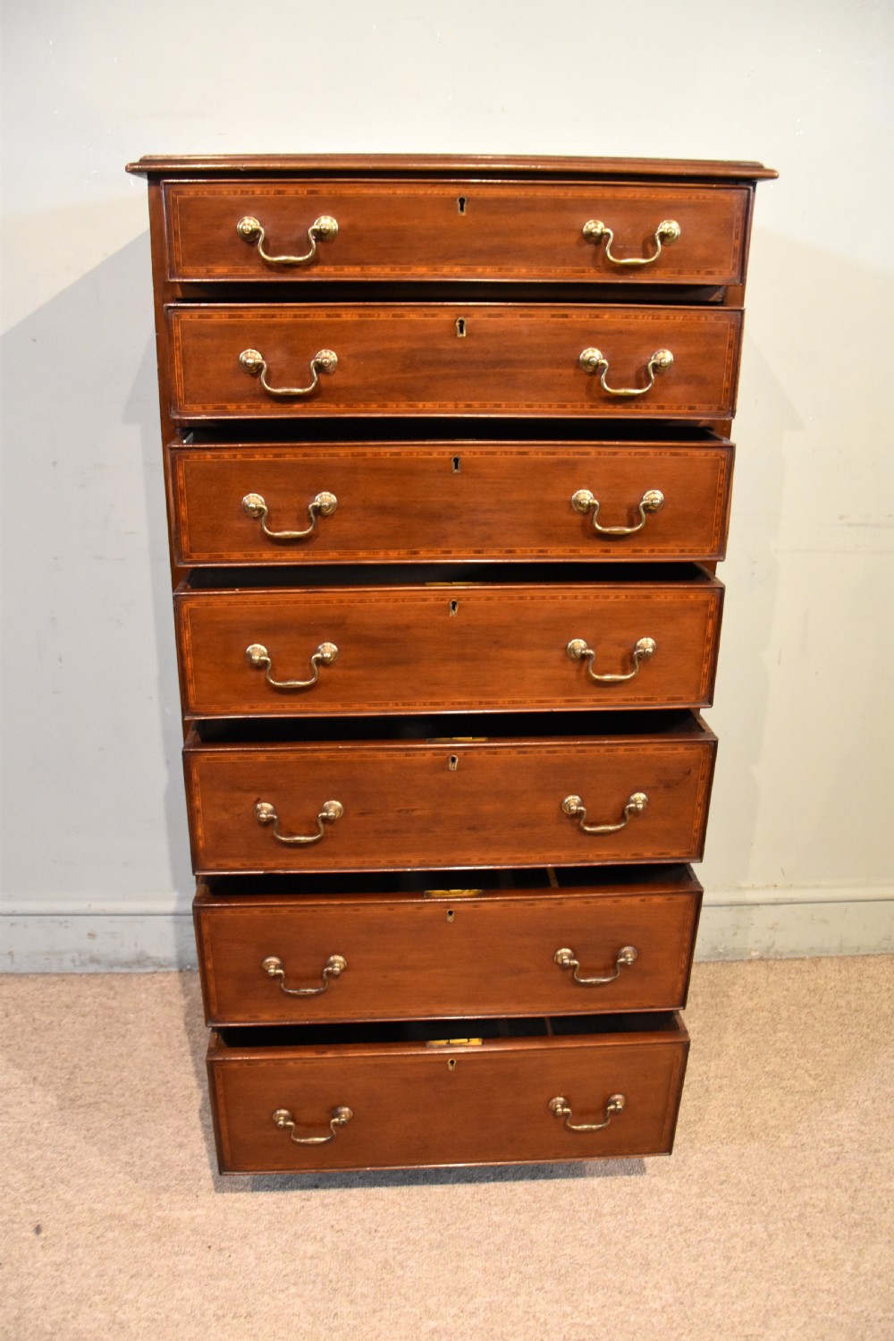 Edwardian mahogany Wellington chest Spillman & Co View IX