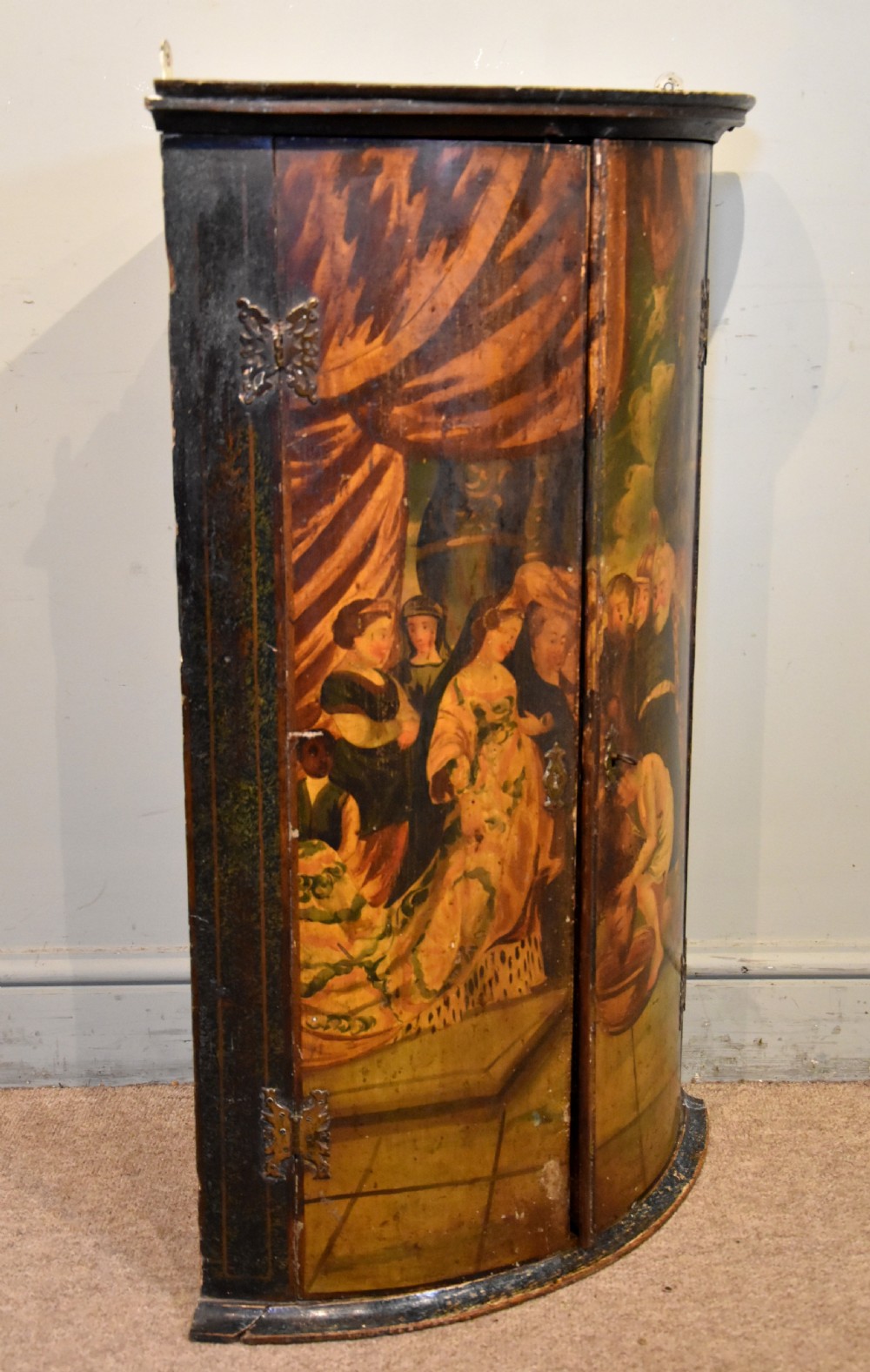 18th Century Dutch Bow Fronted Corner Cupboard View II