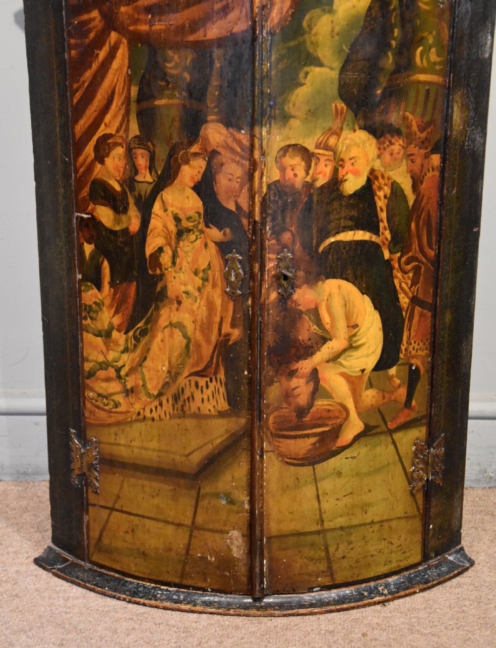 18th Century Dutch Bow Fronted Corner Cupboard View V