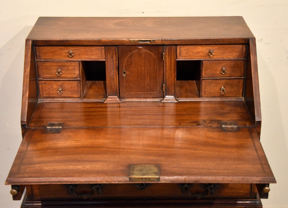 Diminutive George II Cuban Mahogany Bureau on stand View V