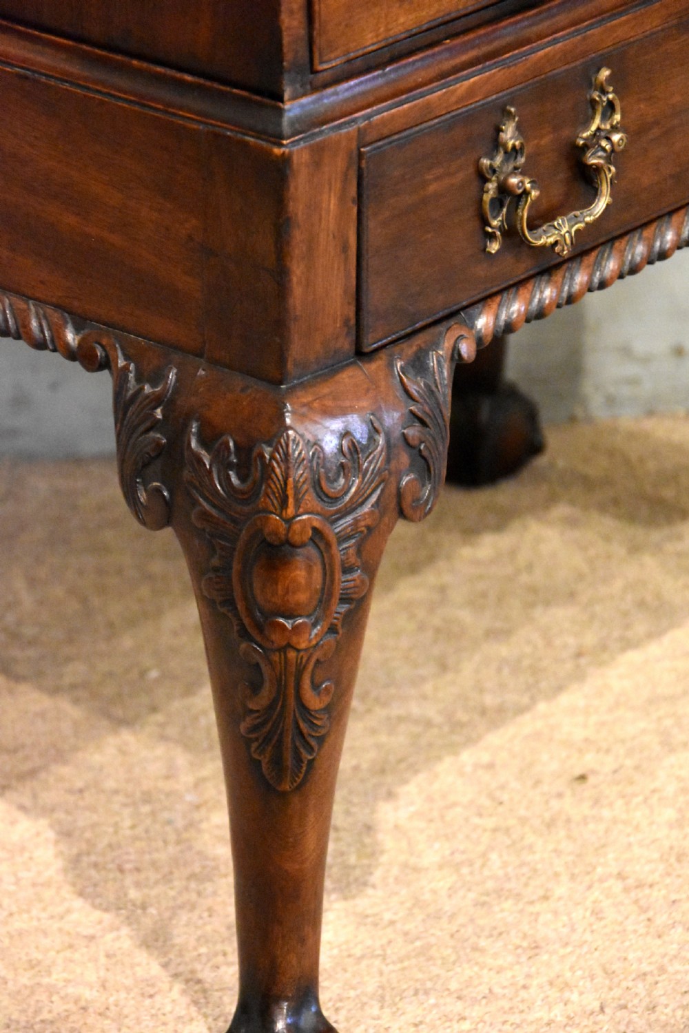 Diminutive George II Cuban Mahogany Bureau on stand View VIII