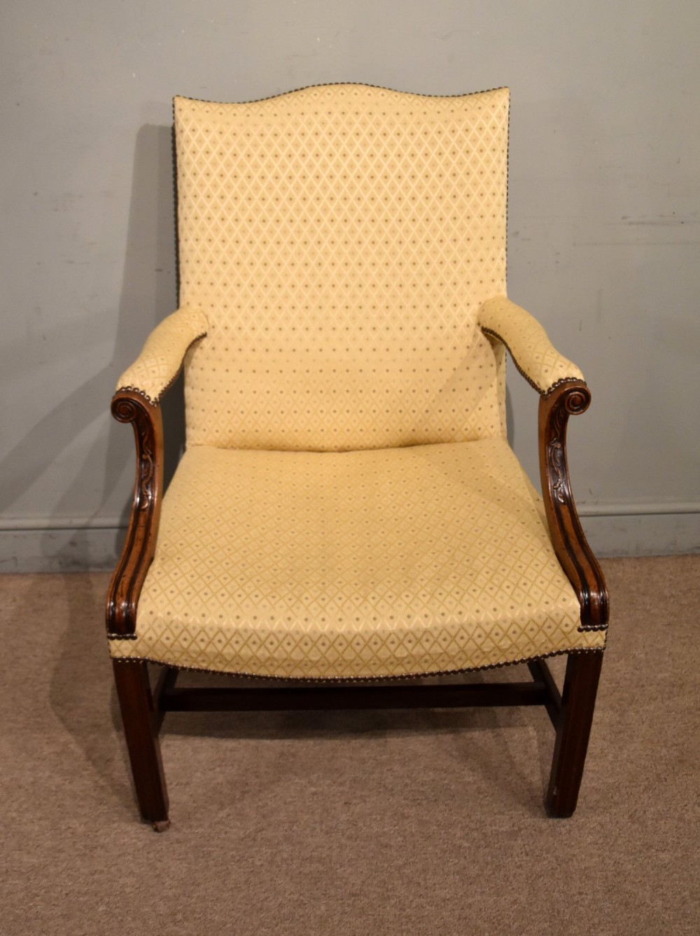 George III mahogany library Gainsborough armchair