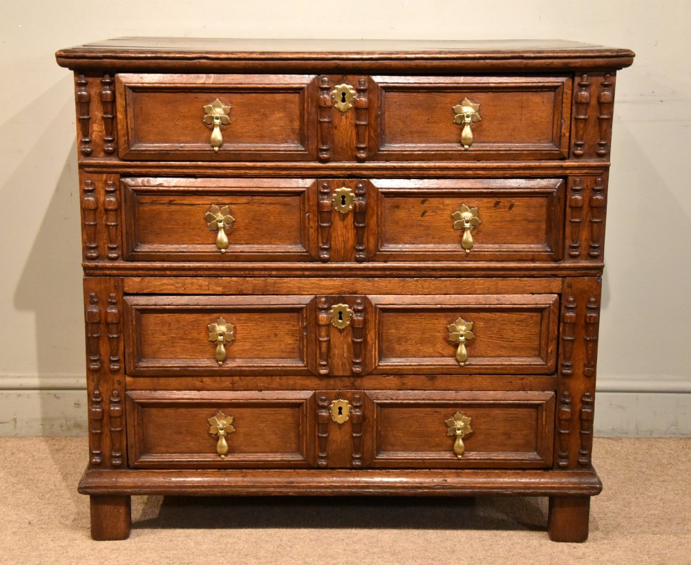 Charles II period oak chest of drawers