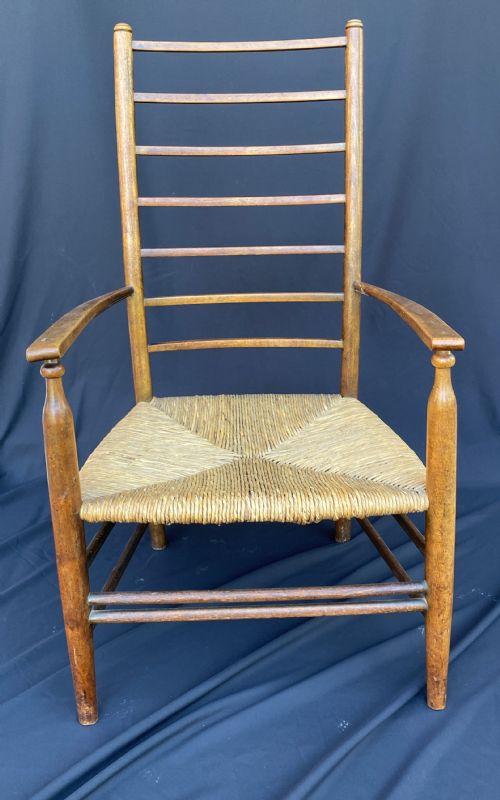 Liberty Style Stick Back and woven seat chair circa 1900