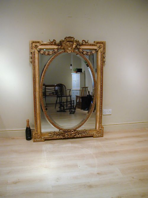 magnificent margin wall mirror or overmantel - CATEGORY: ANTIQUE MIRRORS - DATED 1850