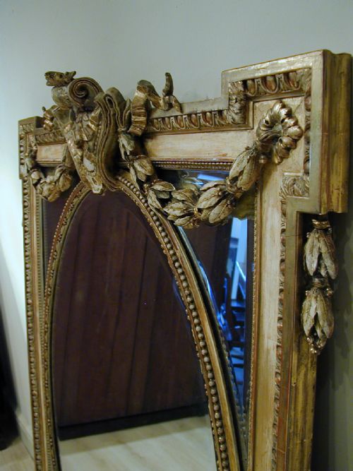 MAGNIFICENT MARGIN WALL MIRROR OR OVERMANTEL - ADDITIONAL PHOTO 2