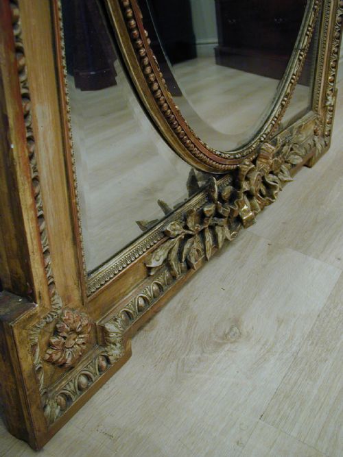 MAGNIFICENT MARGIN WALL MIRROR OR OVERMANTEL - ADDITIONAL PHOTO 4