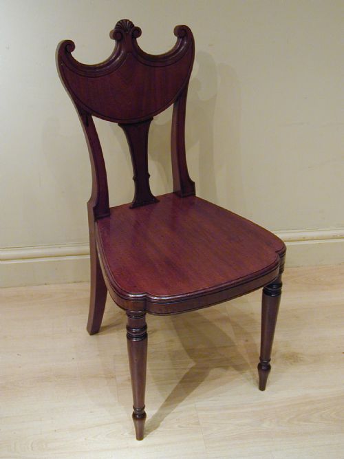 a stylish mahogany hall chair - CATEGORY: ANTIQUE CHAIRS - DATED 1890