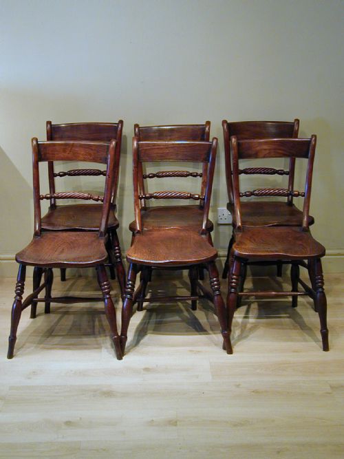 an exquisite set of six country chairs - CATEGORY: ANTIQUE CHAIRS - DATED 1800