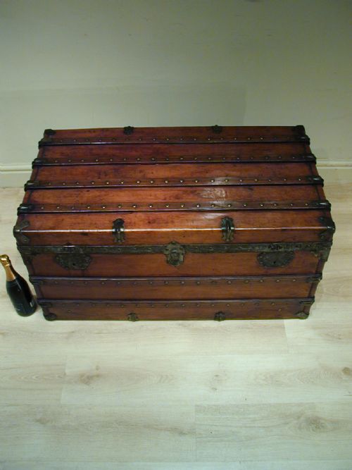 A BEAUTIFUL EDWARDIAN STEAMER TRUNK - ADDITIONAL PHOTO 4