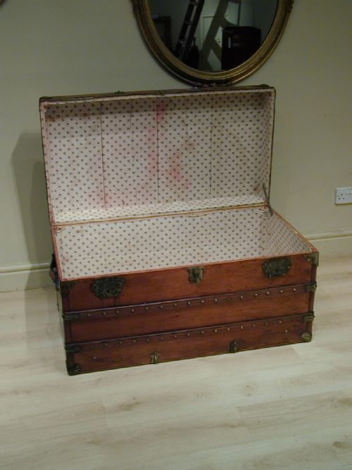 A BEAUTIFUL EDWARDIAN STEAMER TRUNK - ADDITIONAL PHOTO 8