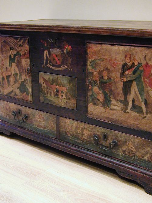 AN EXCEPTIONAL 19TH CENTURY PAINTED TRUNK - ADDITIONAL PHOTO 9