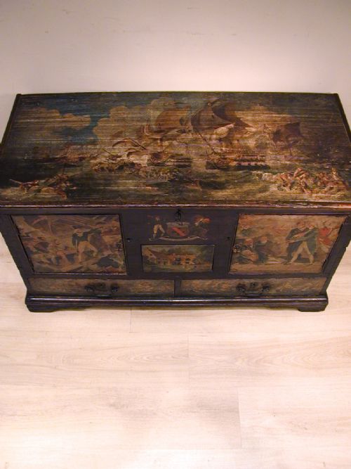 AN EXCEPTIONAL 19TH CENTURY PAINTED TRUNK - ADDITIONAL PHOTO 14