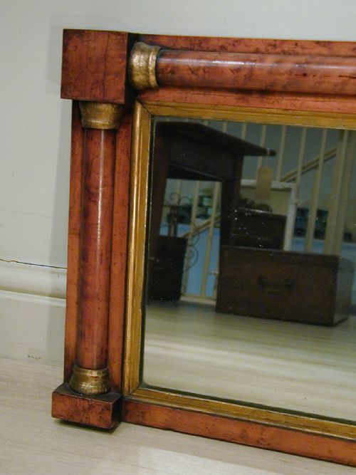 A SMALL EARLY VICTORIAN OVERMANTEL MIRROR - ADDITIONAL PHOTO 3
