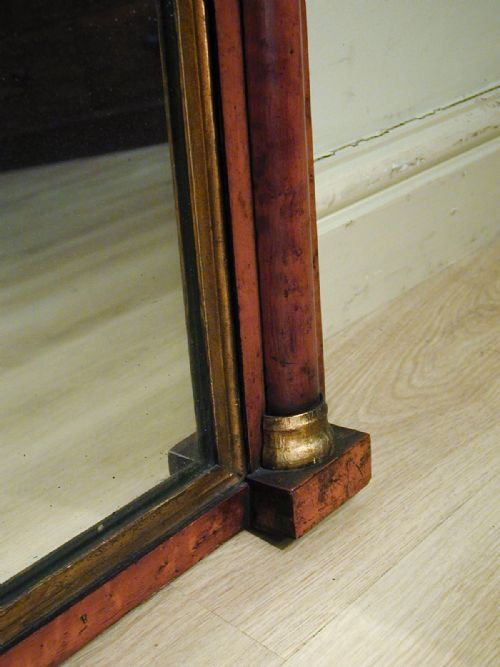 A SMALL EARLY VICTORIAN OVERMANTEL MIRROR - ADDITIONAL PHOTO 5