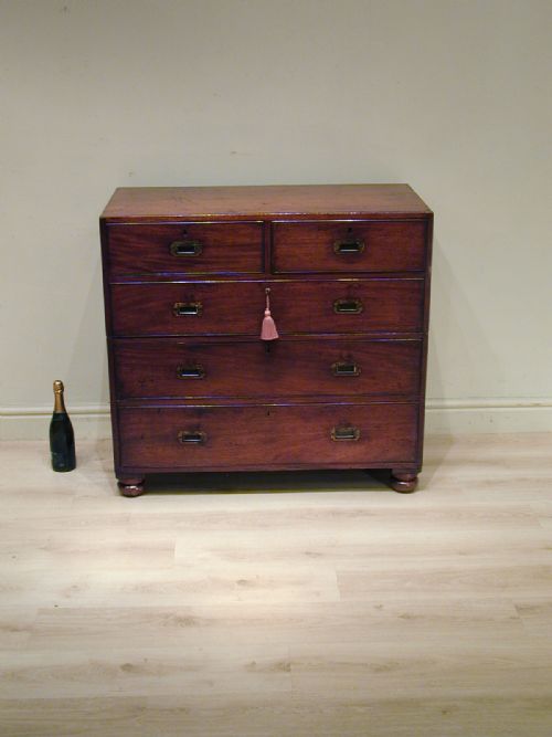 A WONDERFUL MILITARY CAMPAIGN CHEST OF DRAWERS - ADDITIONAL PHOTO 1